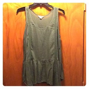 Sage green ruffle tank